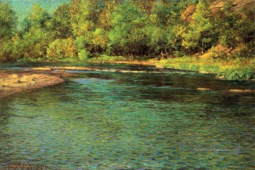  paysage Tableaux - Irridescence d’un ruisseau peu profond John Ottis Adams Paysage
